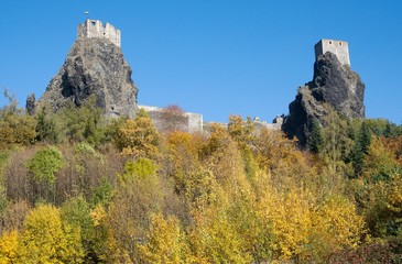 Ruins castle Trosky in Bohemia Paradise (Cesky Raj), North Bohemia, Czech republic