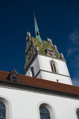 Fototapeta na wymiar Church Tower of St. Nikolaus in Friedrichshafen