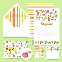 Vector set for design. Open envelope and various cards.