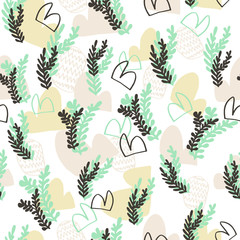 Floral seamless pattern with the leaves.