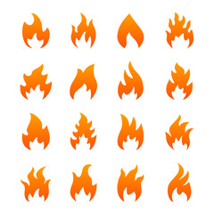Orange fire icons.