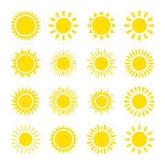 Yellow sun icons.
