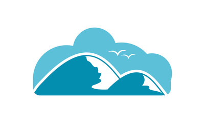 Cloud and Mountain Scenery Landscape Symbol