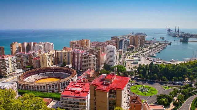 Malaga, Spain skyline.