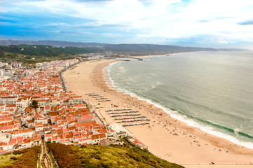 Praia da Nazaré em Portugal