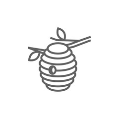 Bee hive line icon.