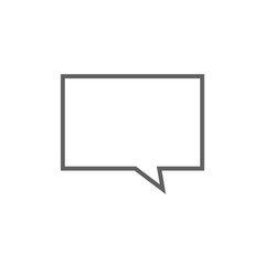 Empty speech square line icon.