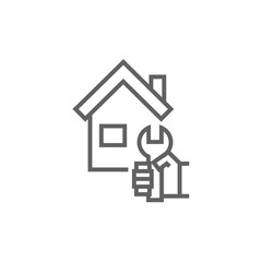 House repair line icon.