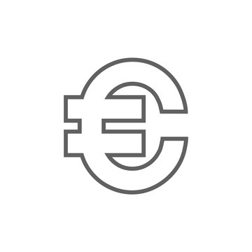 Euro symbol line icon.