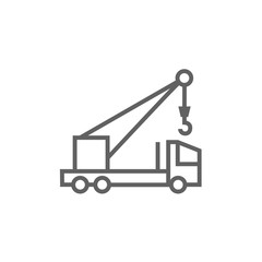 Mobile crane line icon.