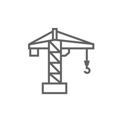 Construction crane line icon.
