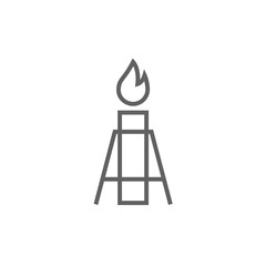 Gas flare line icon.