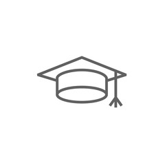 Graduation cap line icon.