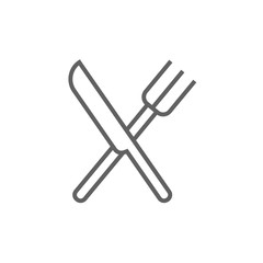 Knife and fork line icon.