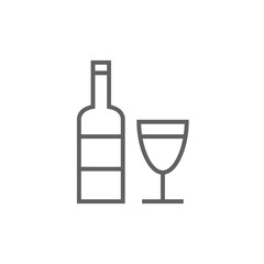 Bottle of wine line icon.