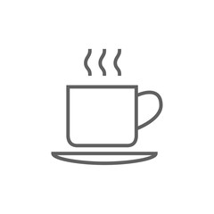 Cup of hot drink line icon.