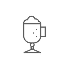 Glass mug with foam line icon.