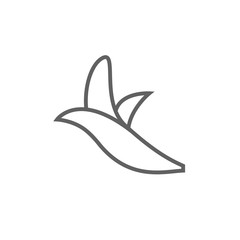 Obraz premium Peeled banana line icon.