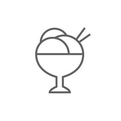 Cup of an ice cream line icon.