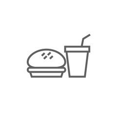 Fast food meal line icon.