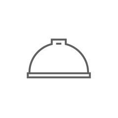 Restaurant cloche line icon.