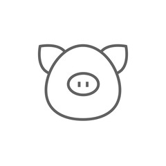 Pig head line icon.