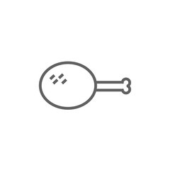 Chicken leg line icon.