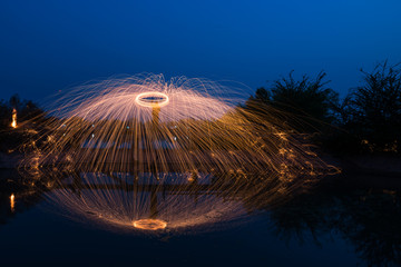 Steel wool light painting