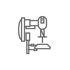 Industrial automated robot line icon.
