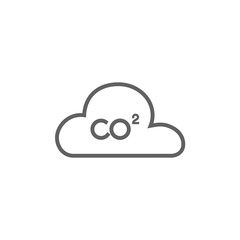 CO2 sign in cloud line icon.