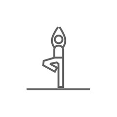 Man practicing yoga line icon.