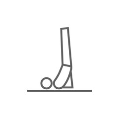 Man practicing yoga line icon.