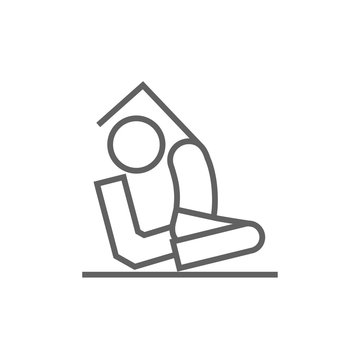 yoga pose line art clip art preview