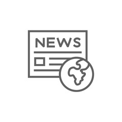 International newspaper line icon.