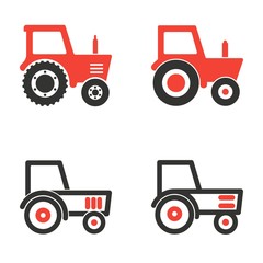 Tractor icons set.