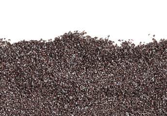 Poppy seeds border top view