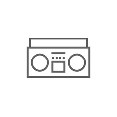 Radio cassette player line icon.