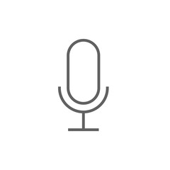 Retro microphone line icon.