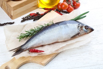 Herring with onion and rosemary