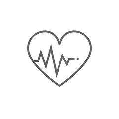 Heart with cardiogram line icon
