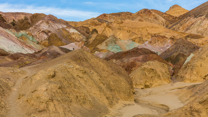 Breathtaking views of the colored rocks. Beautiful scenery in the desert. The landscape, colors and hills change along the drive. Artist's Drive, Death Valley National Park