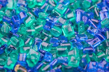 texture of the plastic granules closeup