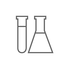 Test tubes line icon.