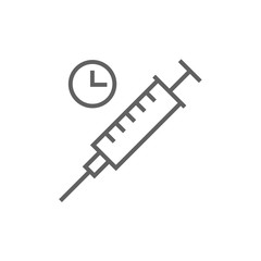 Syringe line icon.