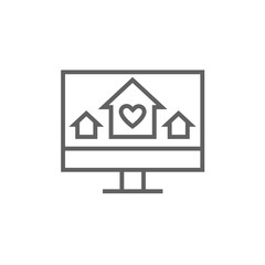 Smart house technology line icon.