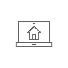 Fototapeta na wymiar Smart house technology line icon.