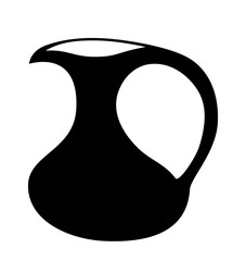 Jug. Silhouette. Isolated.