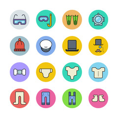 Clothing and accessories icons