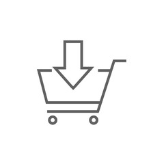 Online shopping cart line icon.