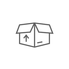 Carton package box line icon.